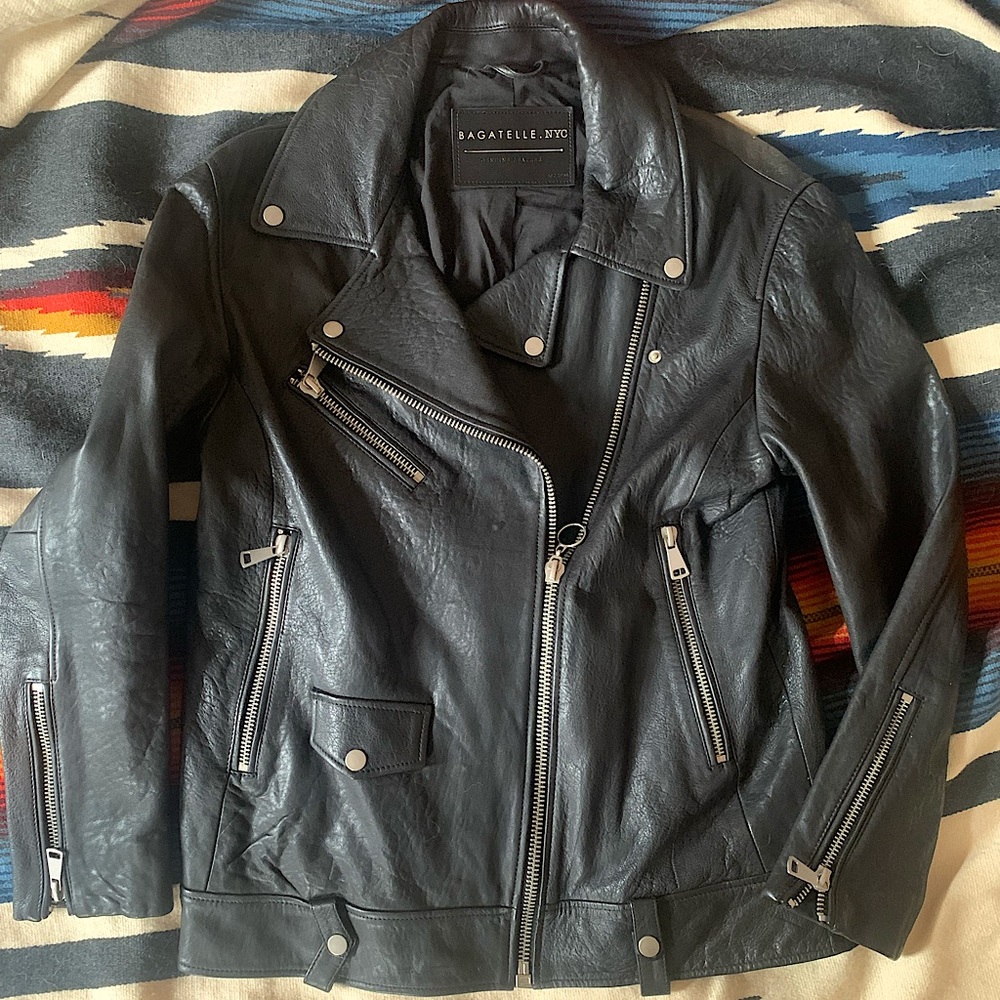 Oversized Genuine Leather Biker Jacket